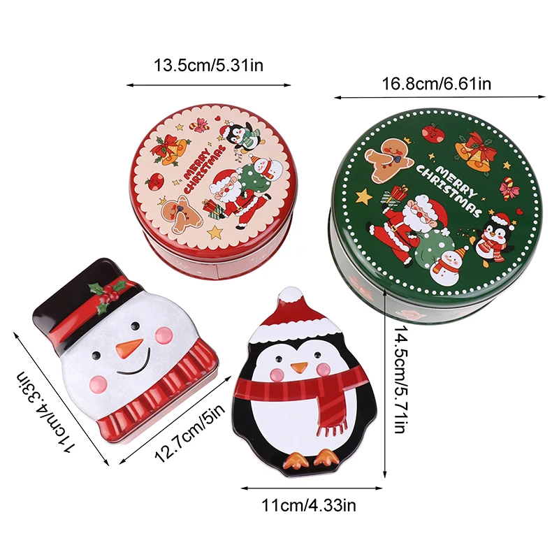 Frascos de folha de flandres de natal café chá tempero doces presentes caso de armazenamento de jóias recipiente de fabricação de velas caixa vazia decorações