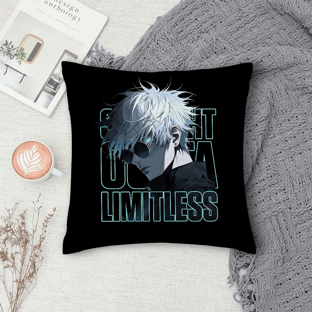 J-Jujutsu K-Kaisen Pillow Case Sofa Decorative Home Double-sided Printing Short Plush Cushion Cover Throw Pillow Cover Gifts