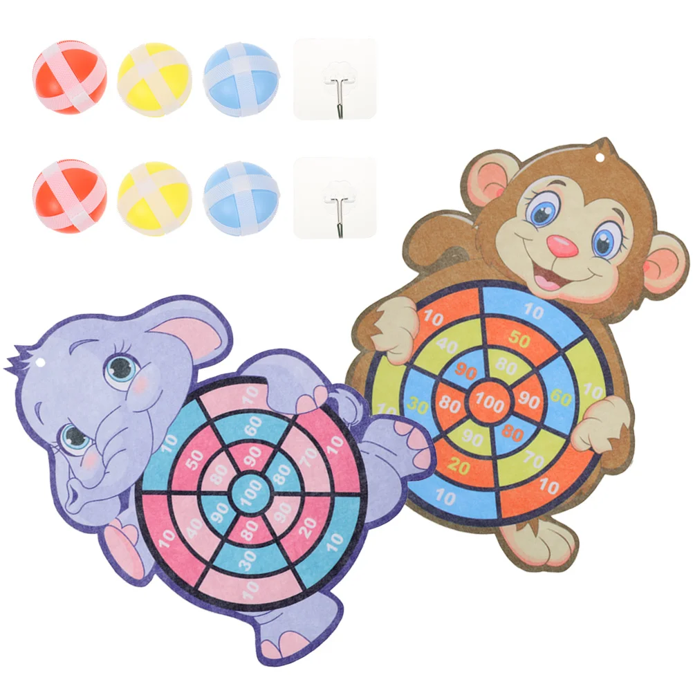 

2 Sets Children's Sticky Ball Dart Board Toy Darts Game Girls Toys Cartoon Kit Plastic