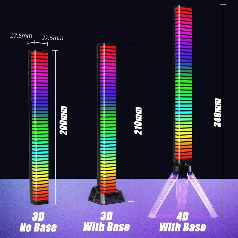 RGB Sound Pickup Lamp LED Atmosphere Lights Music Rhythm Light Muticolor Music Sync for Party Esports Room Automobile Decoration