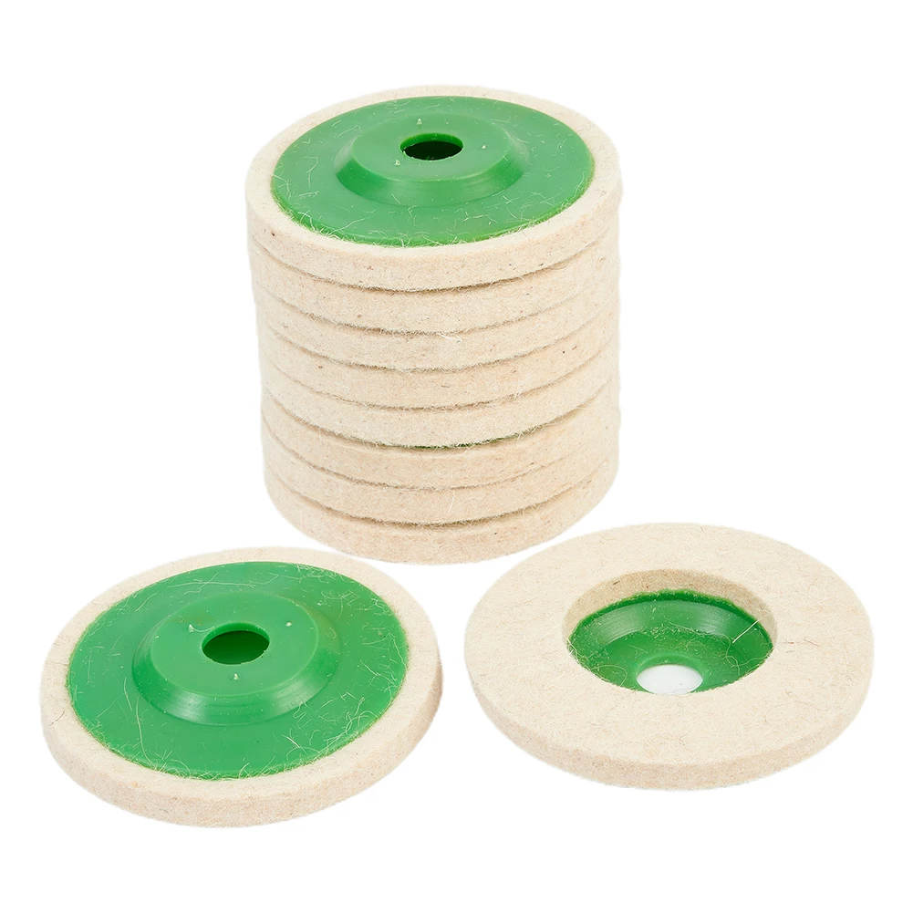 

10pcs 100mm Wool Felt Polishing Pad Polish Wheel Backing Pad Drill Adapter Kit Mirror Polish Glass Stainless Steel Buffer Polish