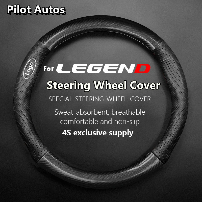 

For Honda For Legend Car Steering Wheel Cover Genuine Leather Carbon Fiber Women Man Summer Winter