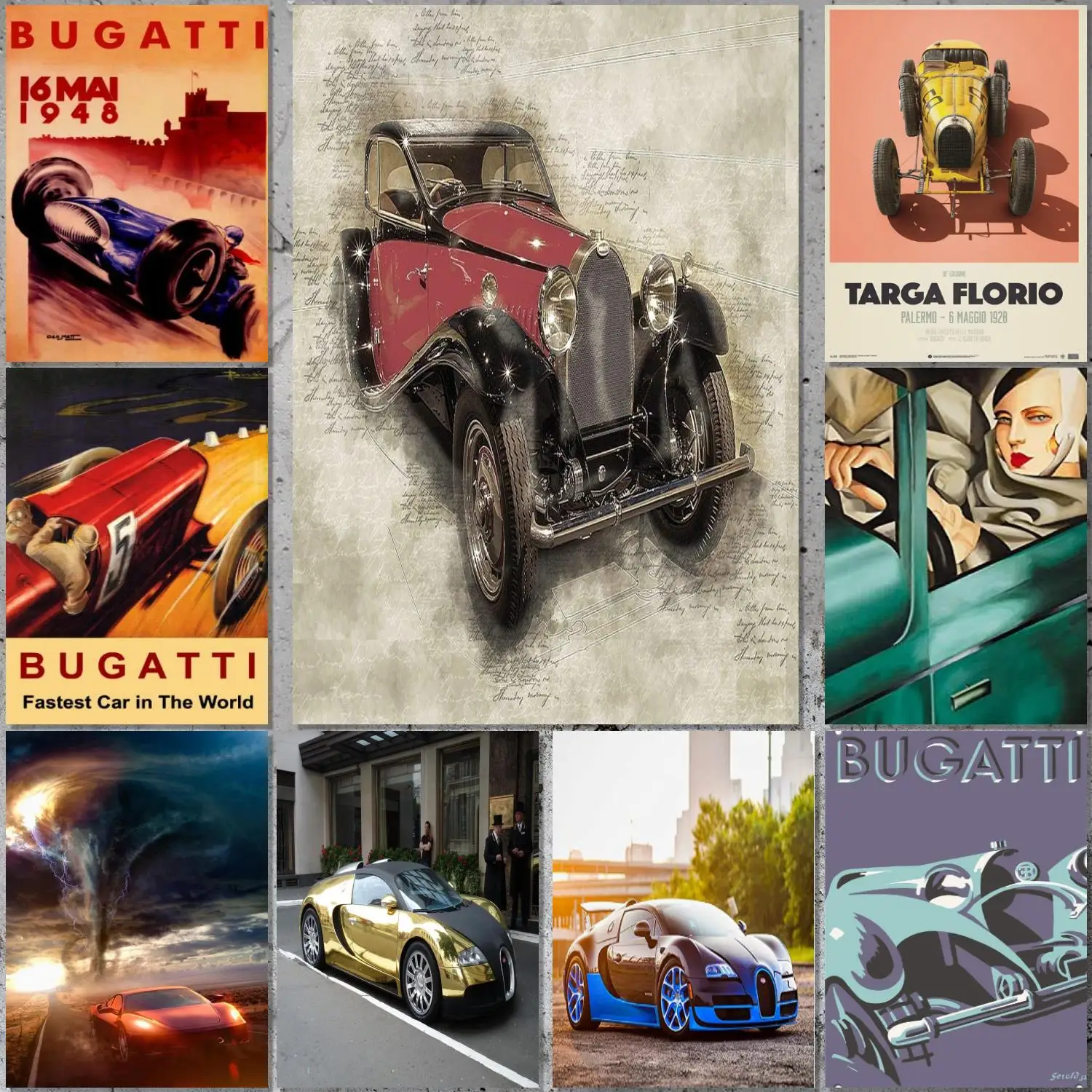 bugatti chiron supercar Poster Canvas Art Poster and Wall Art Picture Print Modern Family bedroom Decor Posters