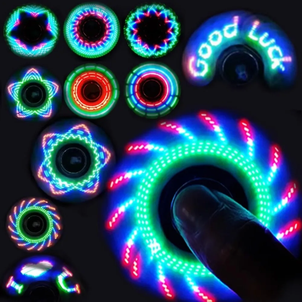 Fidget Spinner lumineux coloré pour adultes et enfants, jouet anti-Stress lumineux galvanisé et clignotant pour jouer sensoriel des mains