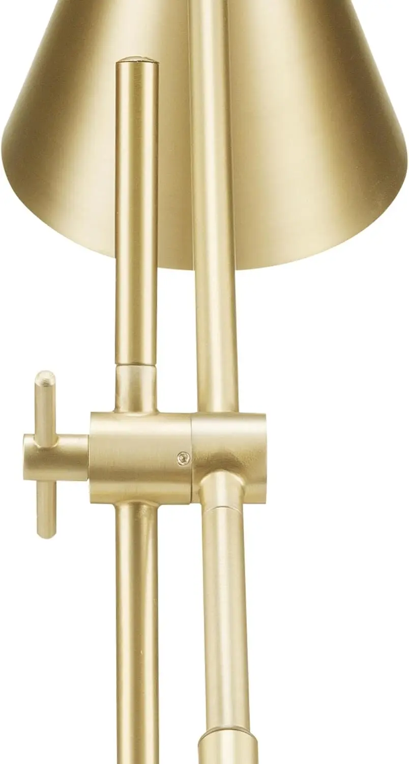 Adjustable Brass Desk Lamp with Modern Cone Shade, E26 Base for Bedroom or Office Lighting view 5