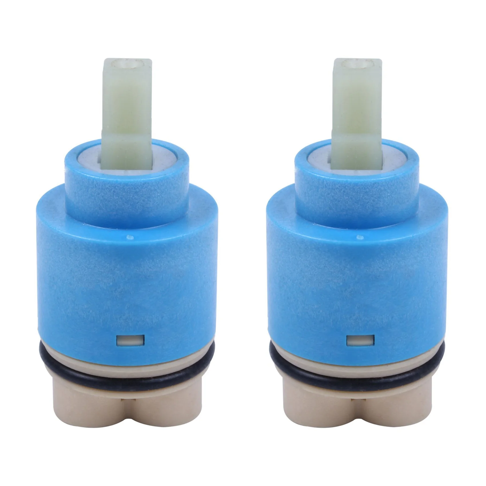 

2X Blue Ivory Plastic 35mm Diameter Water Tap Faucet Cartridge Valve