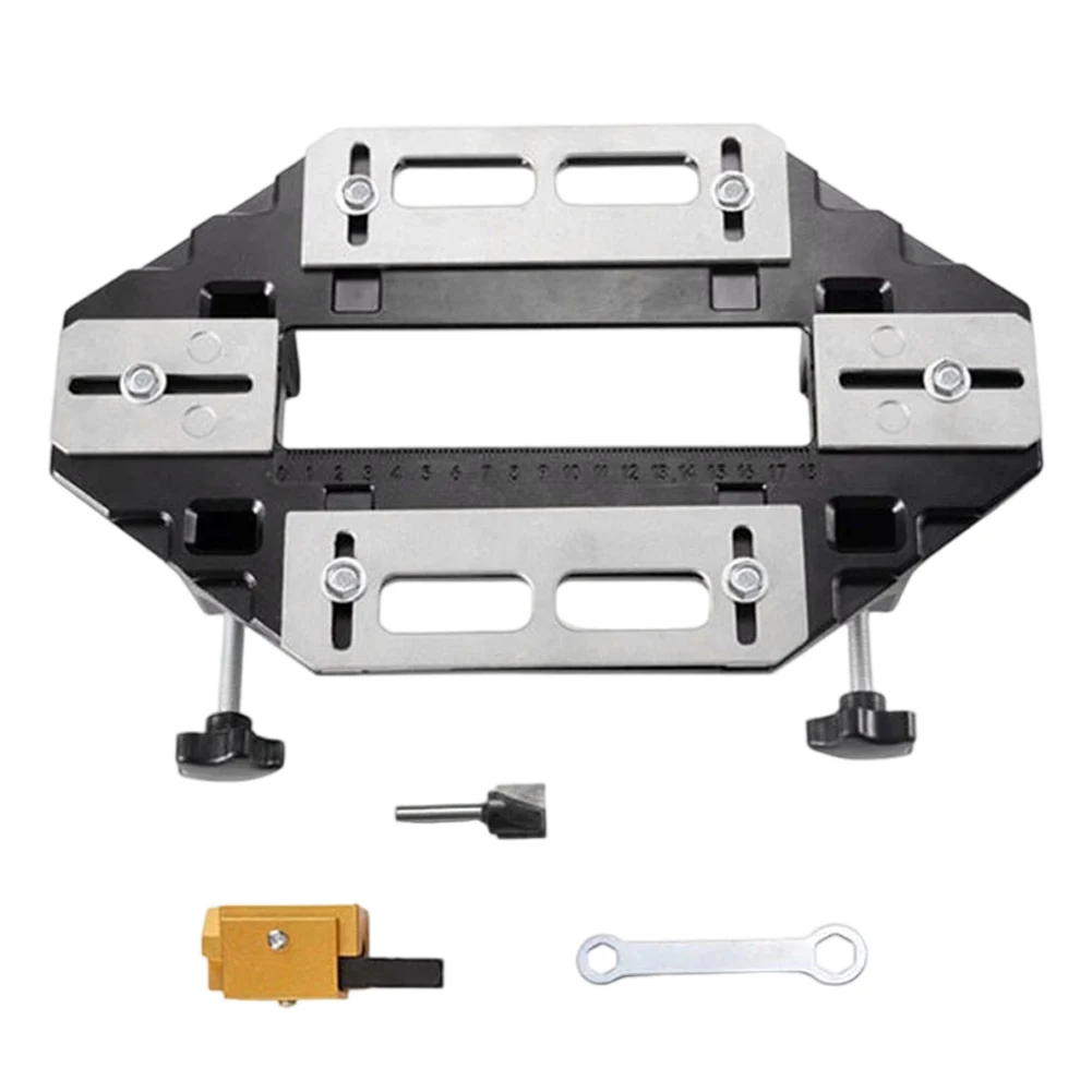 

Aluminum Alloy Woodworking Hole Opener Slotting Locator Wooden Door Hinge Hole Guide Jig For Door Lock Installation