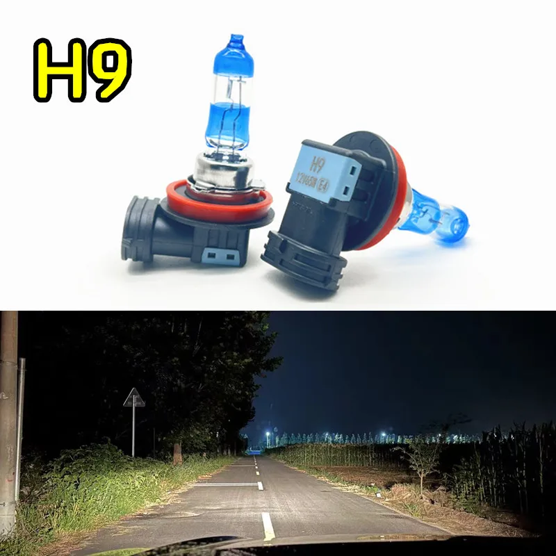2pcs H9 65W 4000K Universal Warm Yellow Light 12V Car Night Walker Halogen Lamp Auto Front Headlight High Beam Light Fog Bulb