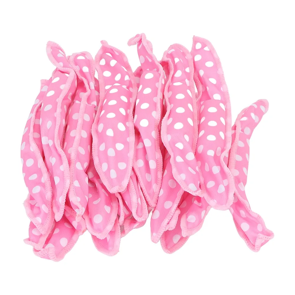 20pcs Soft Sponge Hair Curler Rollers Flexible Soft Sleep Curler Rollers Pink Color Bendable Design Hair Styling Rollers