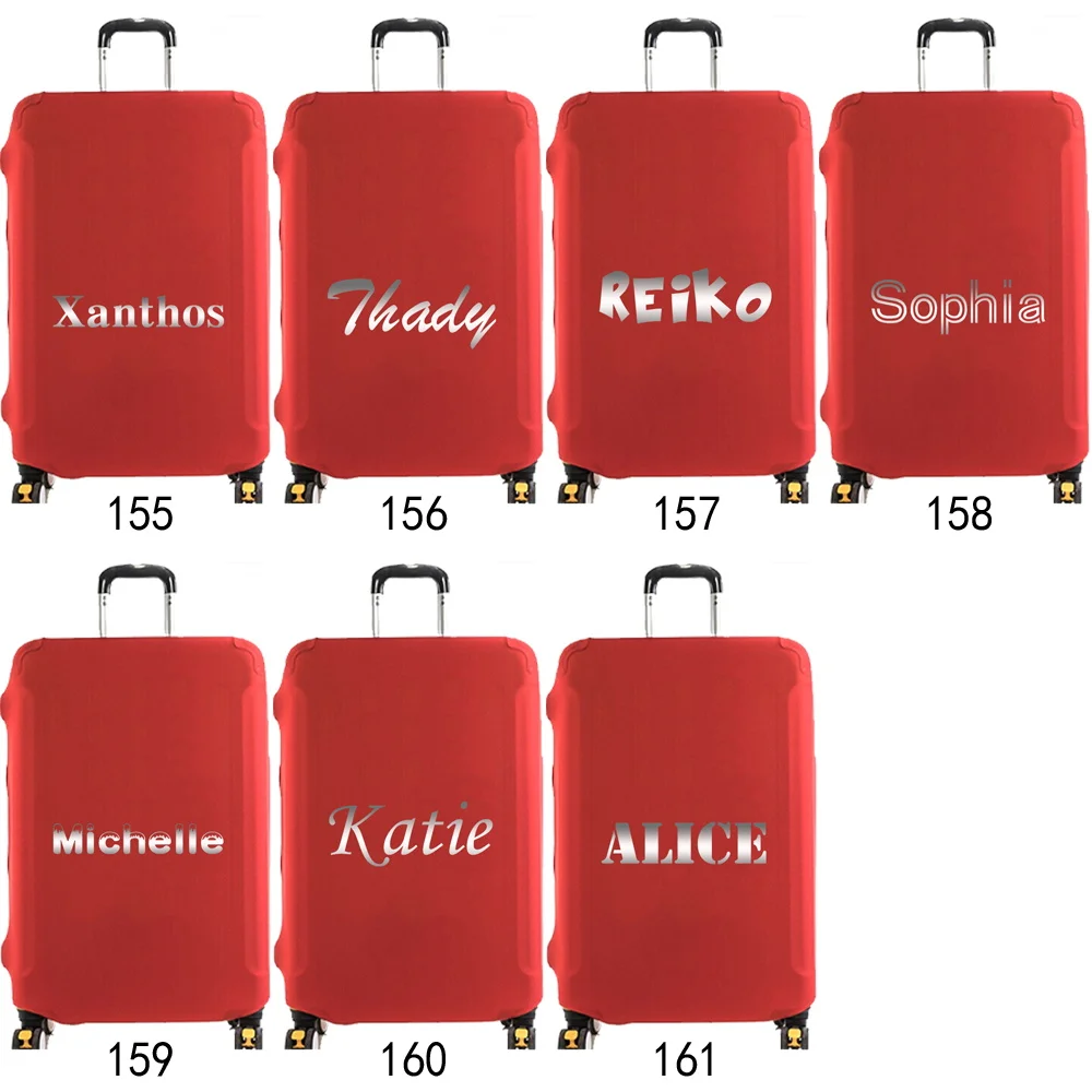 شخصية مخصصة اسم غطاء صندوق عربة إكسسوارات السفر 18-32 بوصة أغطية الغبار سميكة مرونة غطاء الأمتعة حامي #3