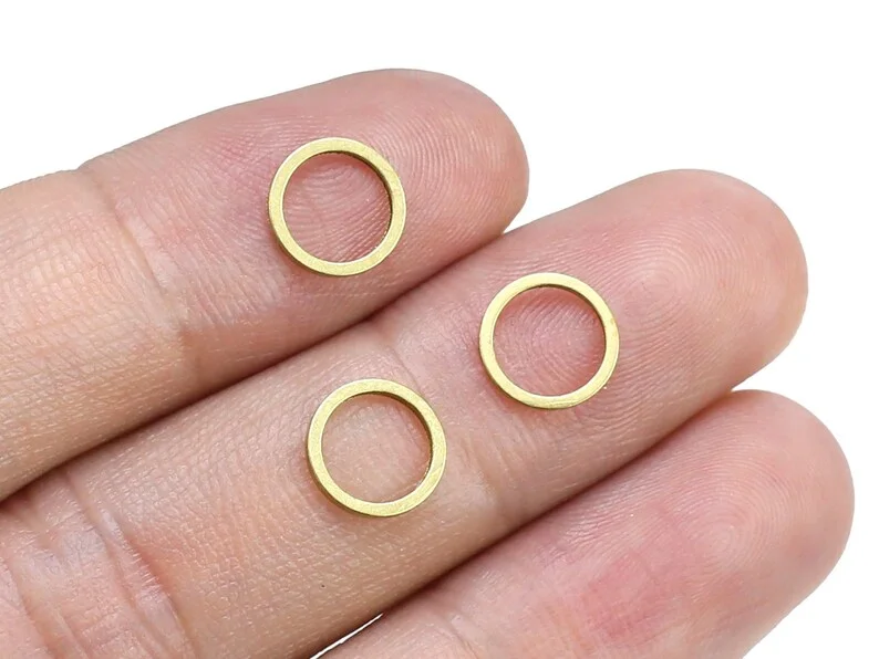 

100pcs Round Earring Charms, Link Chain Connector, Raw Brass Findings, 5x0.8mm, 6x1mm, 12x1mm, Jewelry Making - R2220