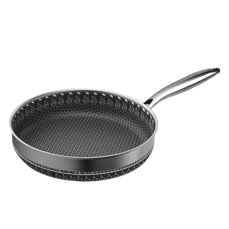 316 Stainless steel pan thickened antibacterial non-stick pan Uncoated frying pan induction cooker gas stove universal