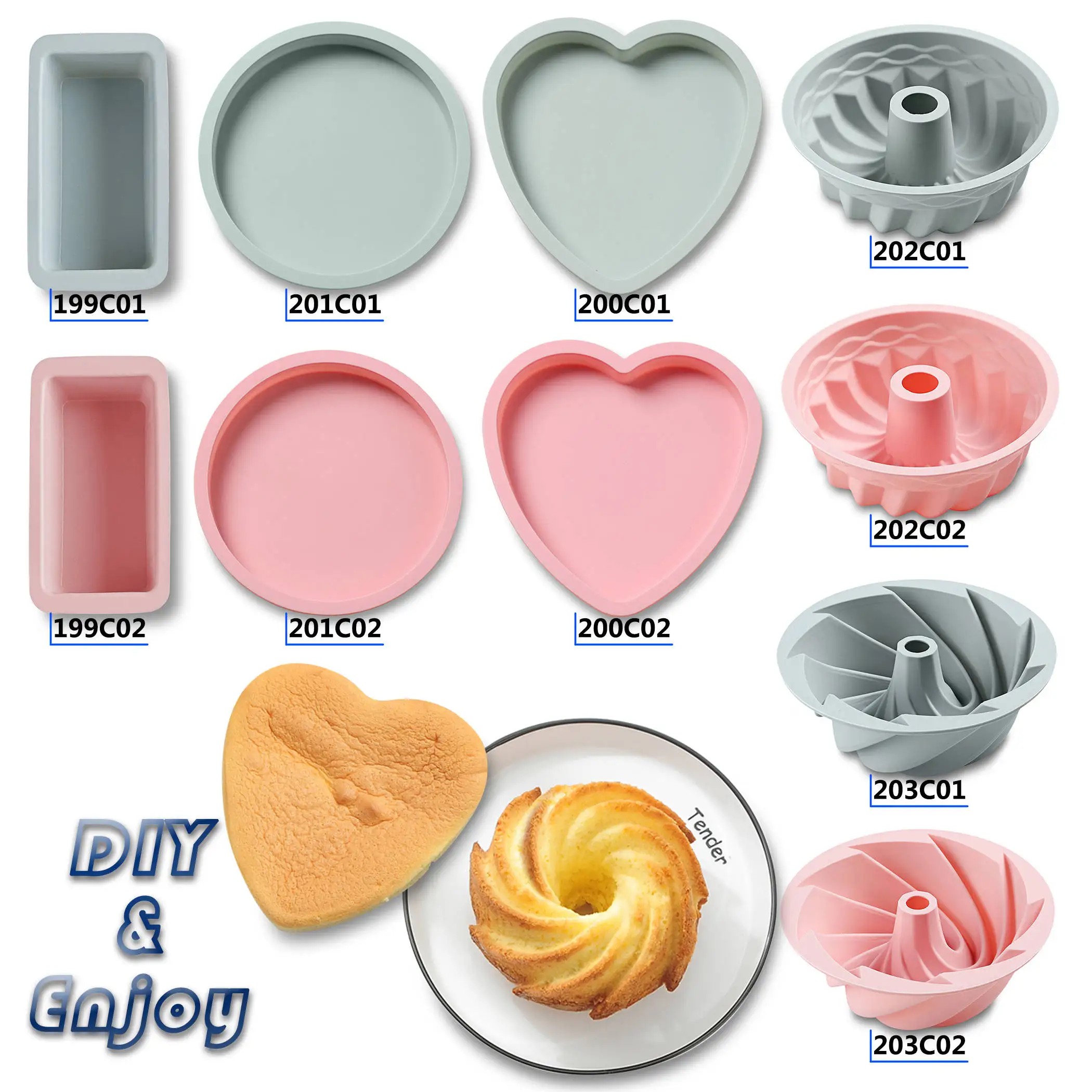 Kinds Silicone Cake Mold Non-Stick Oven Baking DIY Pastry Hand Soap Heat Resisting Home Kitchen Supplies