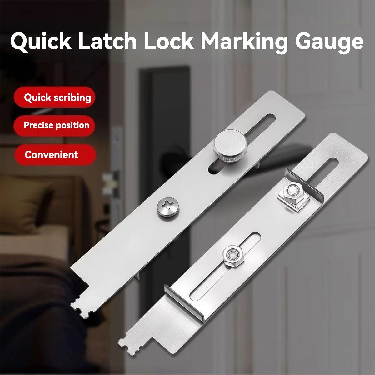 New Woodworking Lock Bolt Positioning Marking Jig Lock Installation Drilling Tool Wood Door Frame Lock Precise Marking
