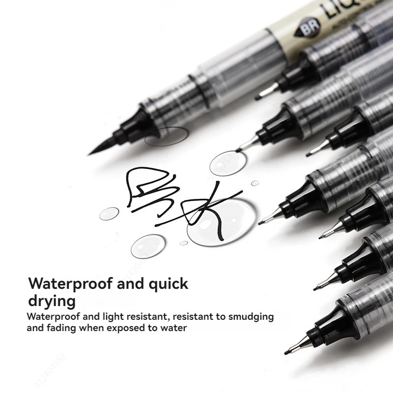 Imagem -05 - Waterproof Ink Art Marcadores Escova Pen Desenho do Esboço Quadrinhos Pigment Line Canetas Escola Artigos de Papelaria Suprimentos Grande Capacidade Pcs por Conjunto