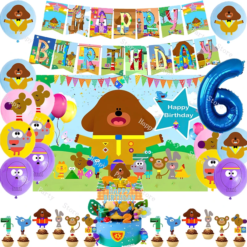 Dugged Birthday Party Decoration Balloon Backdrop Cake Topper According Options Dugged Birthday Party Supplies