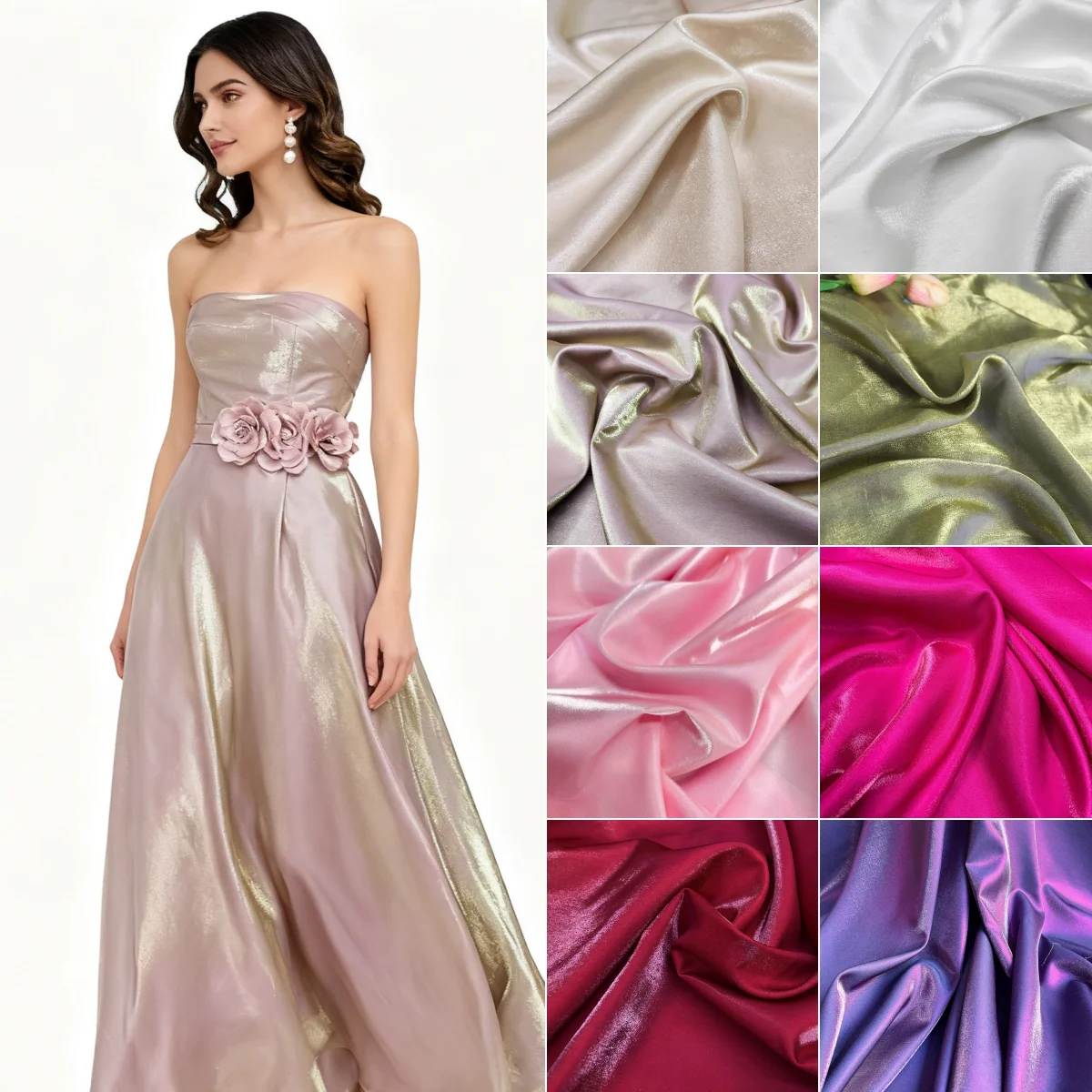 

Винно-красное, черно-белое блестящее шелковое льняное неэластичное полотно, сшитое вечернее платье, свадебное платье, галстук, ткань на заказ