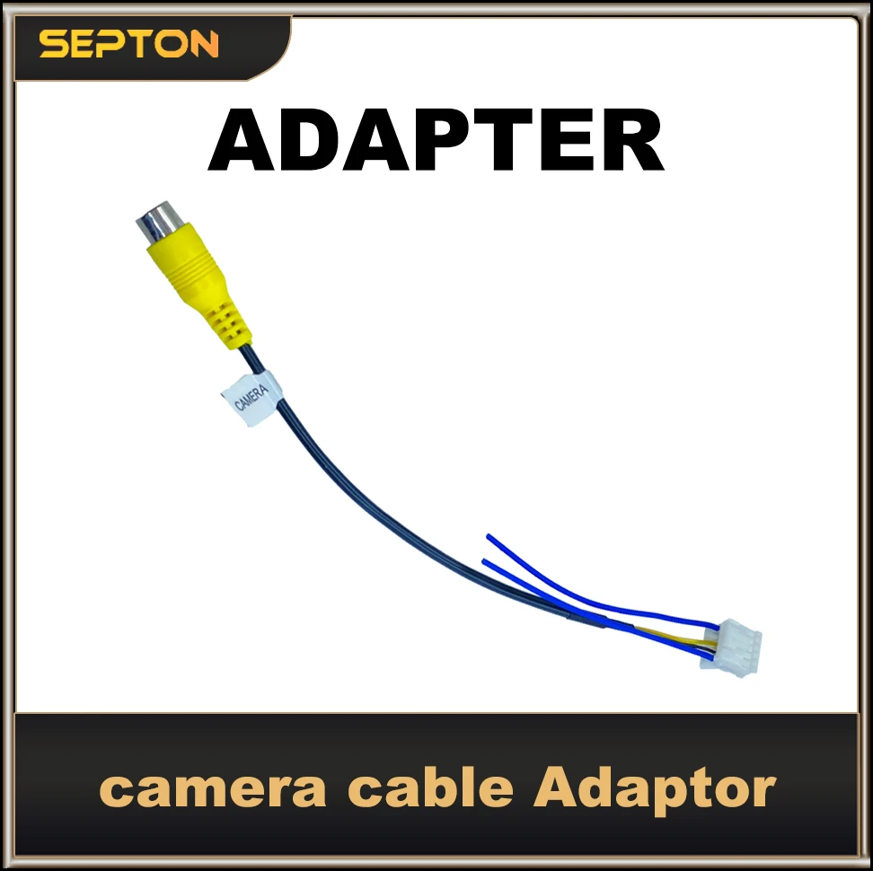 

SEPTON Car RCA Reversing Rear View Cable Adaptor For Car Stereo Radio DVD 10pin Rear View Backup Camera Cable Connector