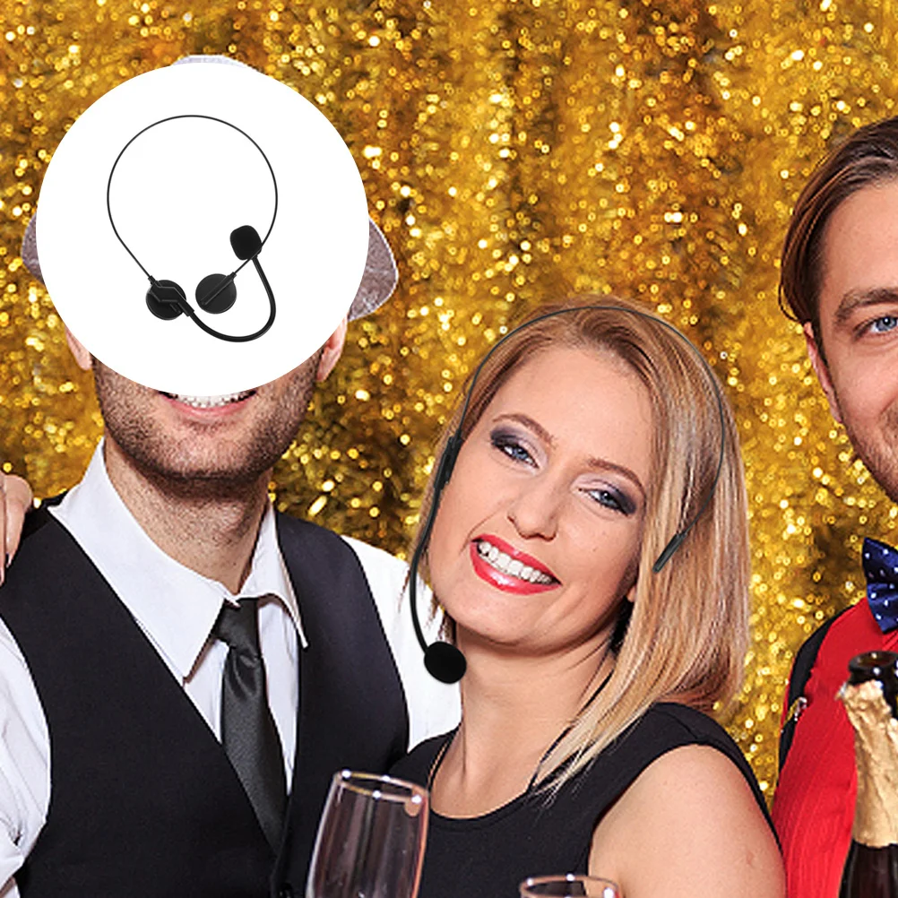 

4Pcs Fake Headset Microphone Costume Accessories Lightweight Durable Prop for Halloween Cosplay Party Supplies