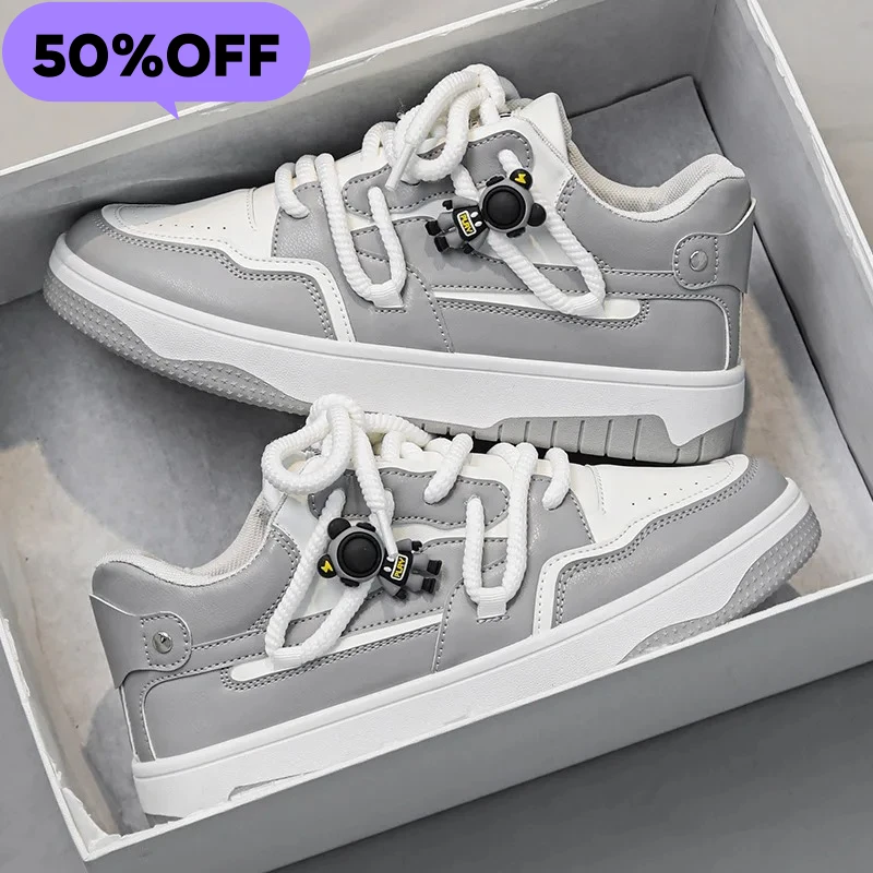 

New Men's Skateboard Shoes Comfortable Breathable Men's Vulcanized Shoes Fashion Black Lace-up Platform Sneaker Sapato Masculino