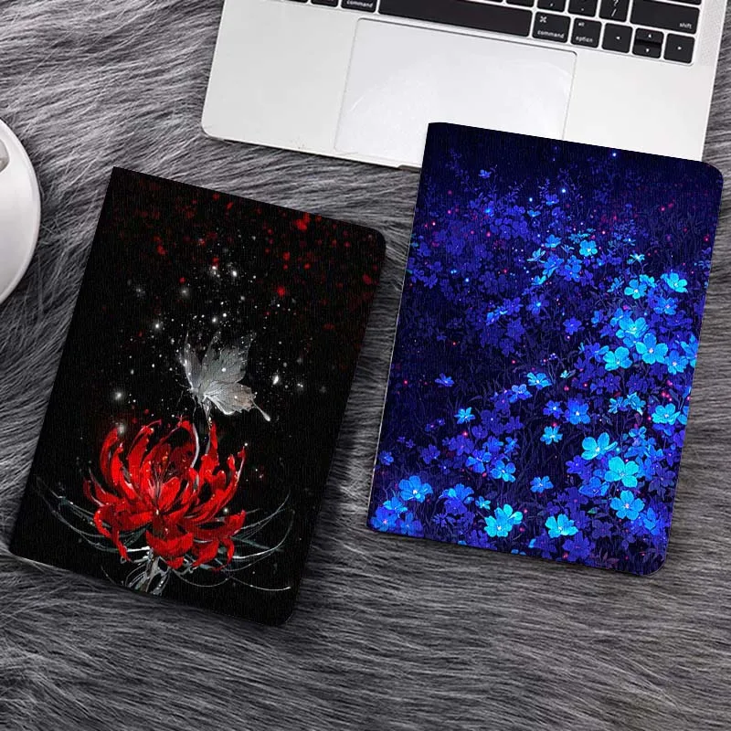 

Red Spider Lily Butterfly Tablet Case For Samsung Galaxy Tab S7 S8 S9 S10 FE Lite Gift