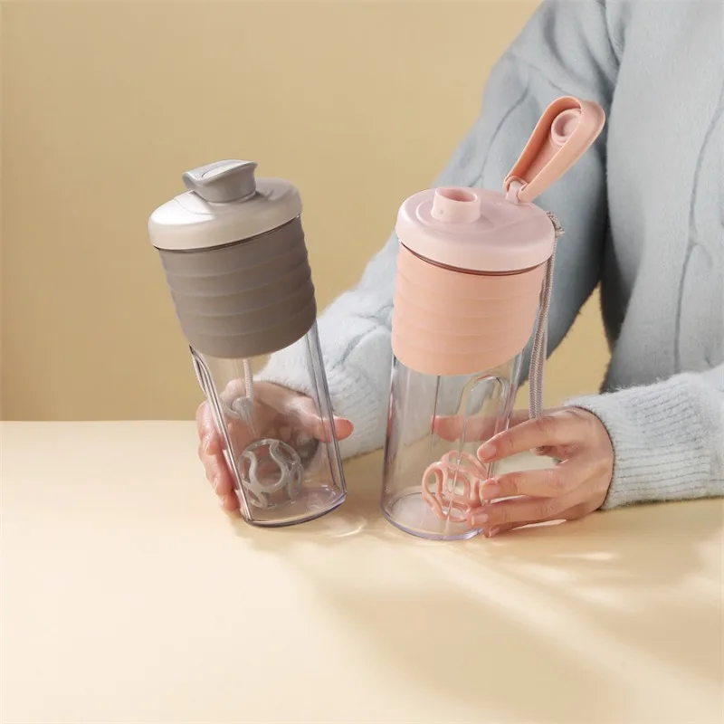 Dustproof Shaking Cup Portable and Portable Fitness Sports Shaking Cup Home Creative Plastic Sealed and Leak-proof Water Bottles