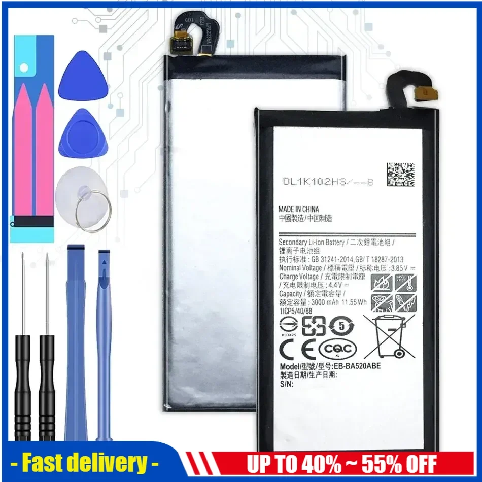 EB-BA520ABE 3000mAh Mobile Phone Batteries For Samsung Galaxy A5 2017 Edition A520 SM-A520F A520K A520L A520S A520W A520F/DS