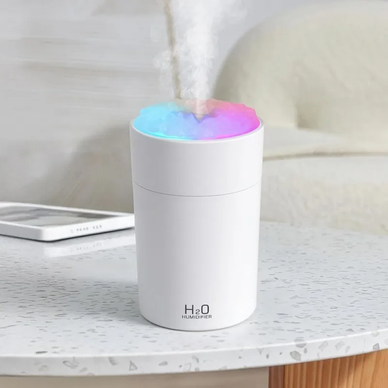 Portable Mist Humidifier USB Powered 220ml Desktop Humidifiers with Colorful Light 2 Cool Spray Modes for Bedroom Office Car