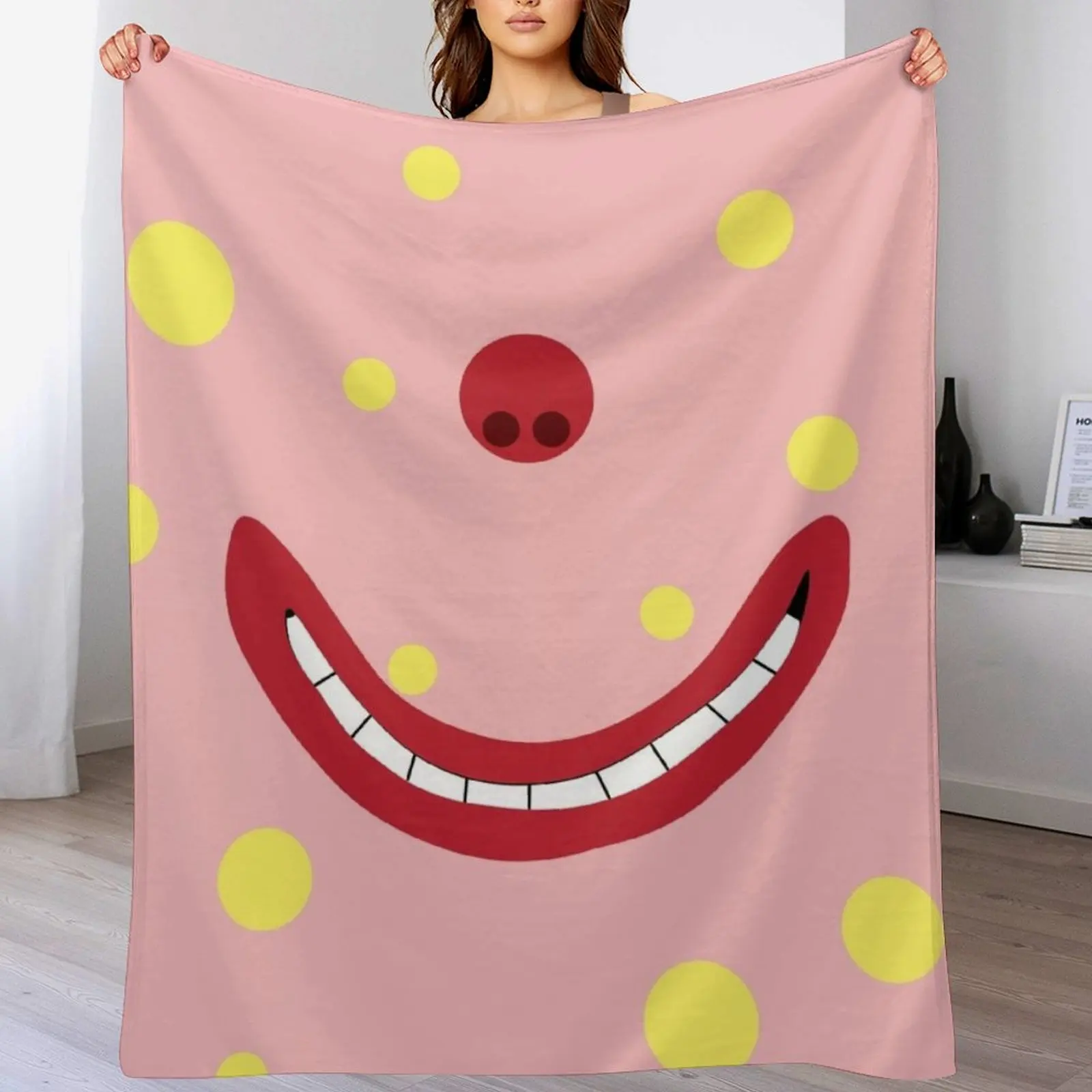 Mr Blobby Mouth Mask Throw Blanket