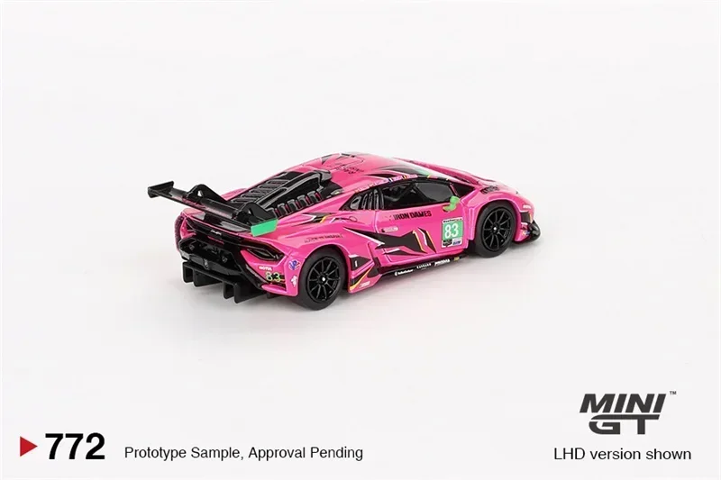 2023 데이토나 LHD 다이캐스트 모델 자동차, 미니 GT 1:64 Huracin GT3 EVO2 #83 lron Dames, 24 시간