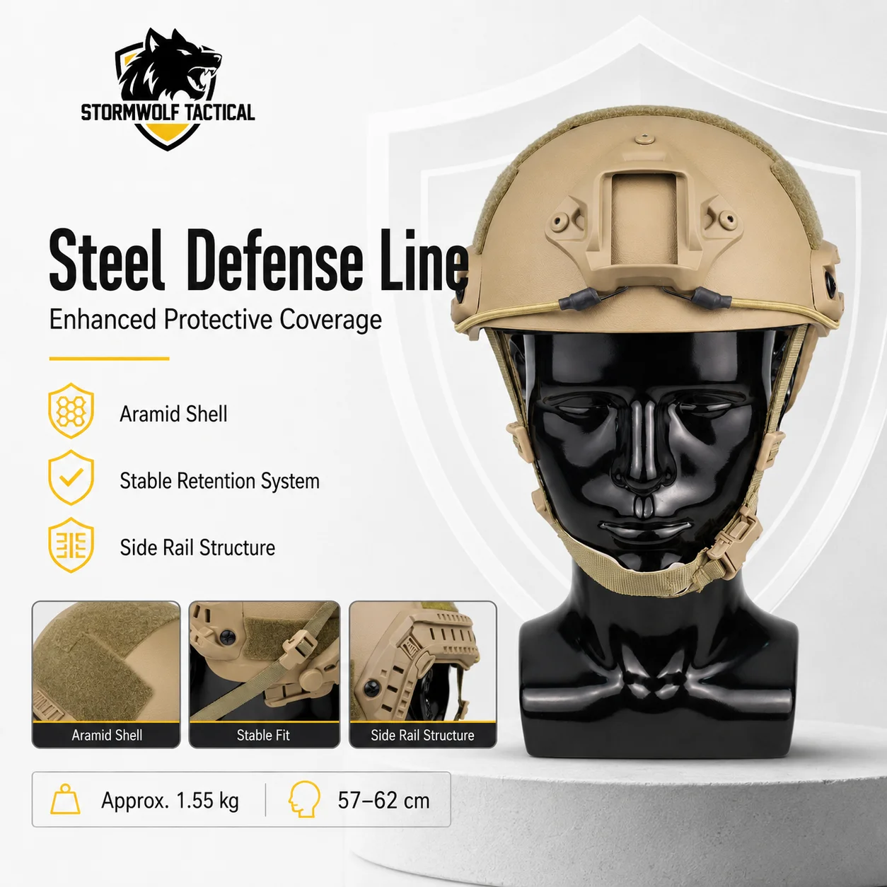 Lightweight ABS FAST Tactical Helmet Impact Resistant Airsoft CS Wargame Head Protector Outdoor Hunting Cycling Training Safety