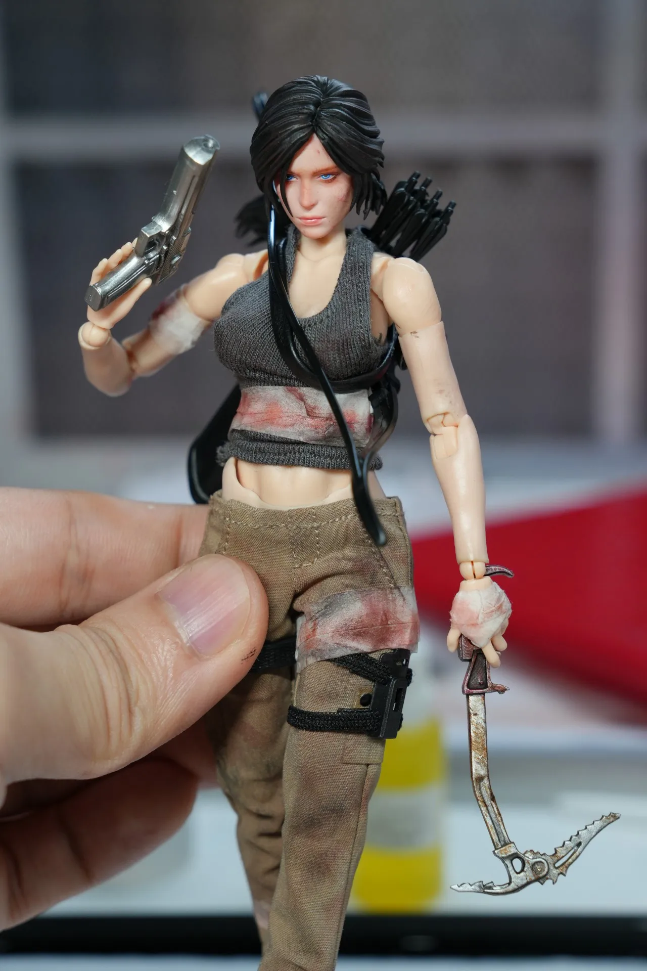 اليدوية 1/12 مقياس أنثى الجندي تومب رايدر لارا اللوحة رئيس نحت اكسسوارات ل 6in رومانية عمل نموذج لجسم #4