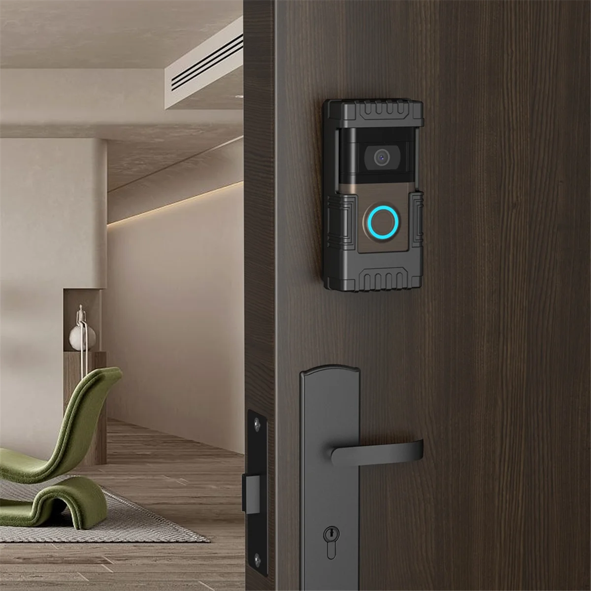 جرس باب مرئي ، قفل مضاد للسرقة ، سكن عالمي ، حلقة بدون ثقب ، 1 2 3 4