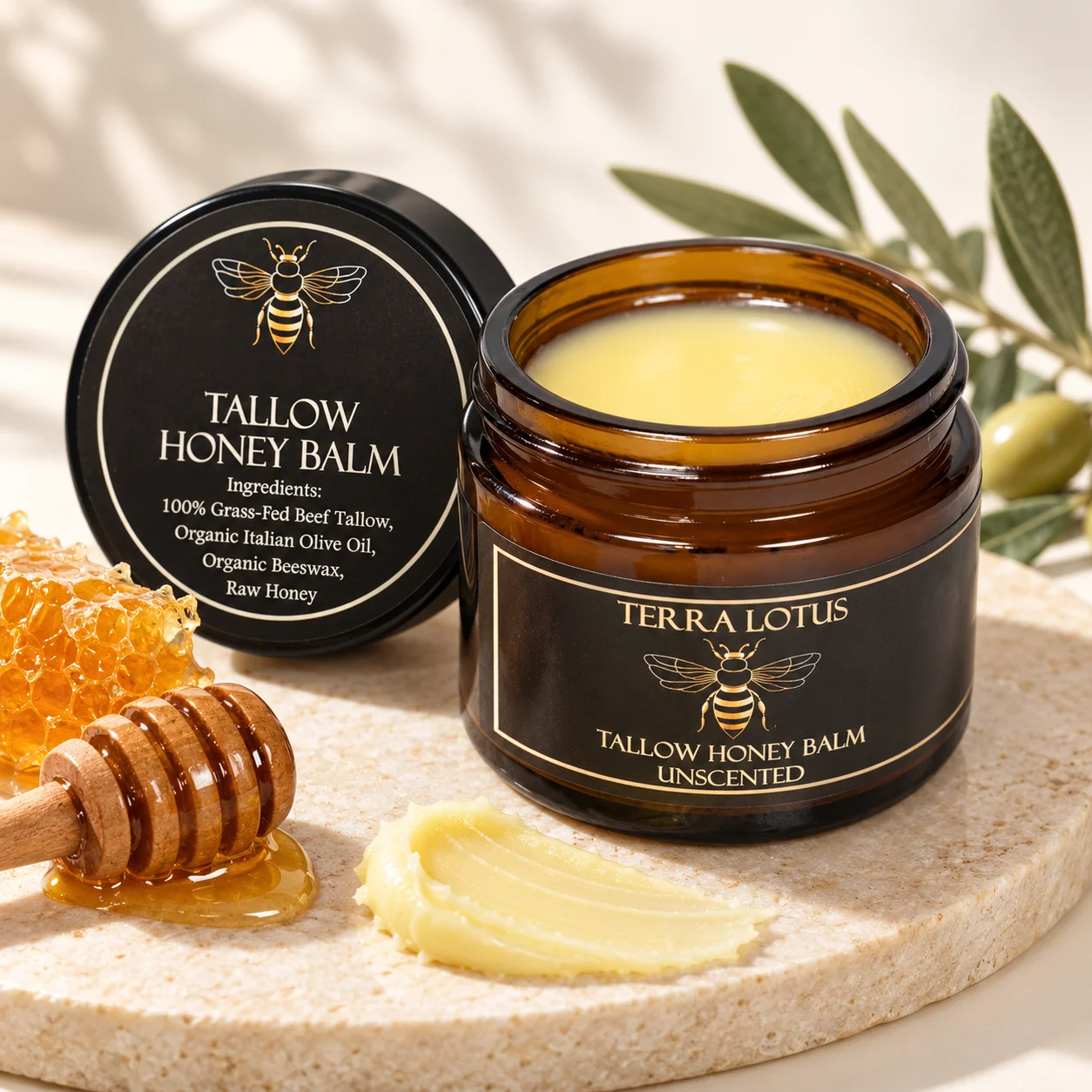 Tallow & Honey Balm 60g, Rich Nourishing Moisturizer for Dry Skin, Everyday Hydrating Care for Soft, Smooth Skin