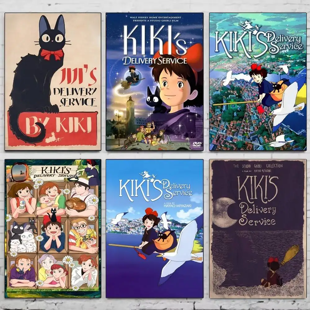 K-Kikis D-Delivery S-Service أنيمي الفيلم المشارك ذاتية اللصق الفن ورق مقاوم للماء ملصق مقهى بار غرفة جدار ديكور
