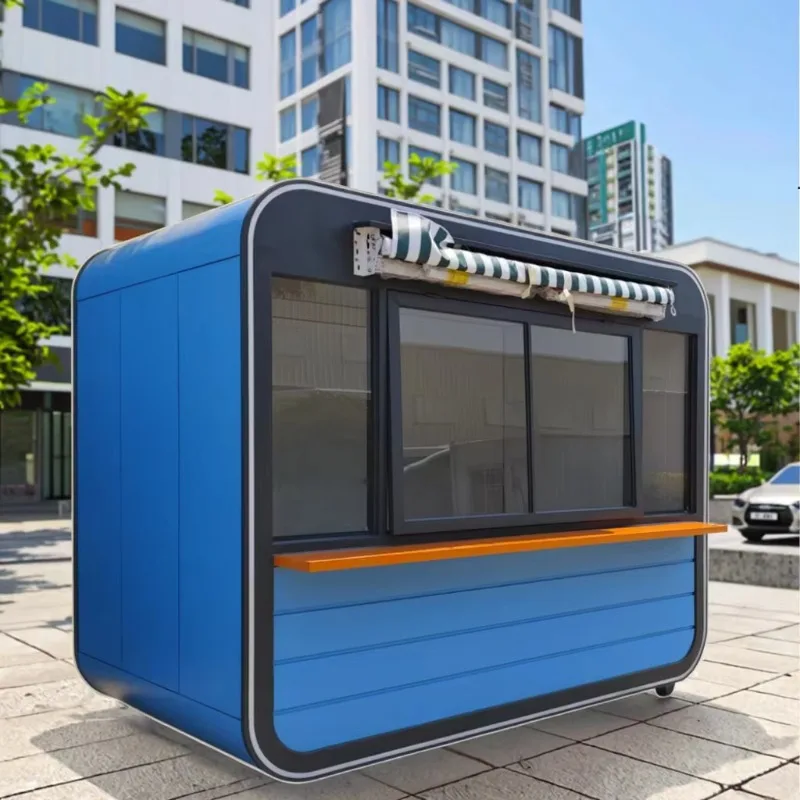 Multi-Purpose Prefab Steel Structure Mobile Fast Food Trailer Fiberglass Snack Truck and Shop for Restaurant Use