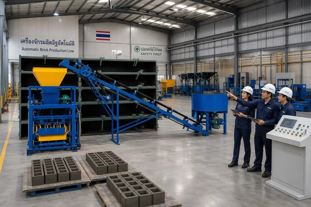 QT4-24 Small Scale Concrete Brick Machine for Philippines Construction Business