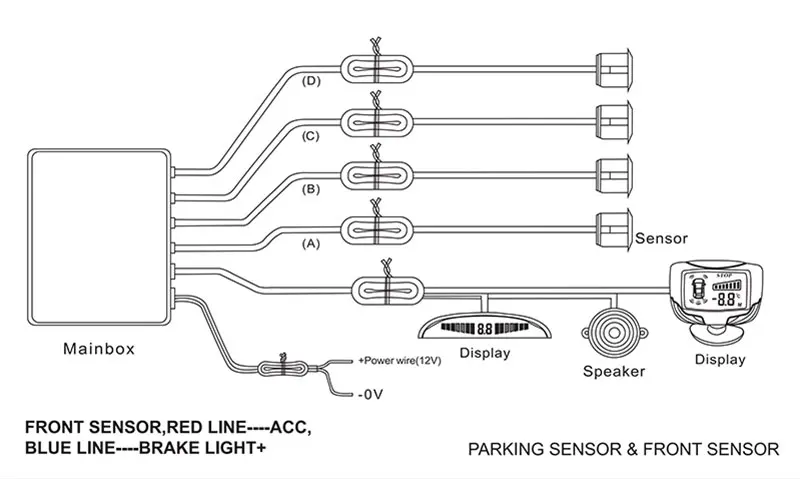 Einparkhilfe Parktronik 12 Farben 22mm Flacher Sensor Rückfahrradar Akustischer Alarm – Detail 3