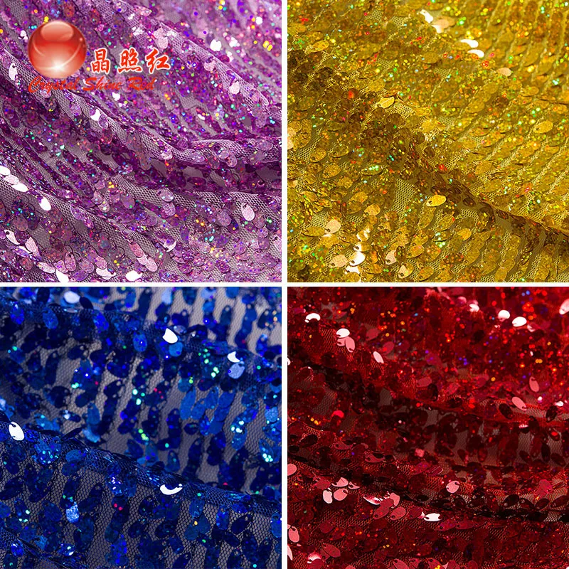 Water Drop Sequin Mesh Gauze Fabric Decorative Tablecloth Stage Costume DIY Handmade Wedding Wholesale Fabrics By The Meter