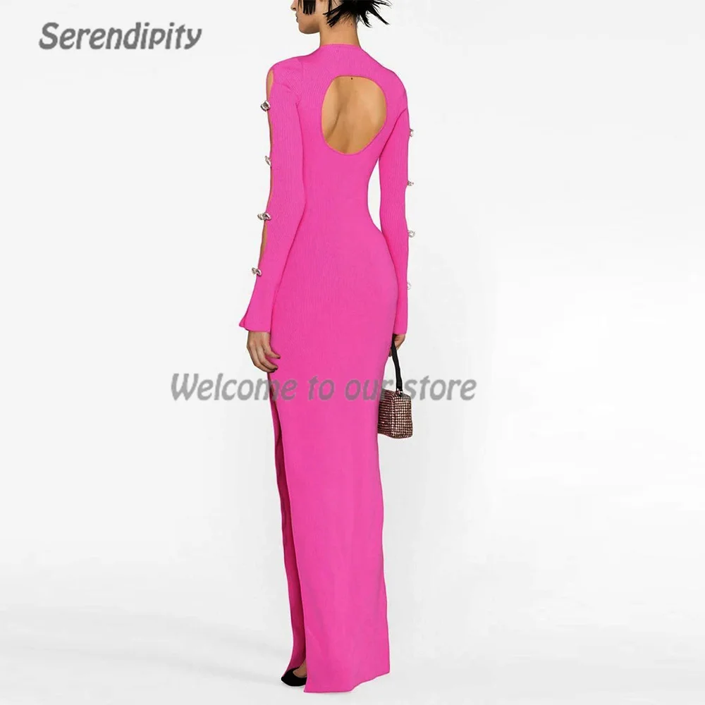 Serendipity-vestido de noche de crepé para mujer, elegante vestido ajustado con cuello redondo a la moda para fiesta de graduación y Cóctel de Navidad, 2024