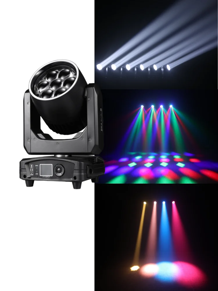 2 Stück 7x40W Bee Eye Beam Wash Halo Effect LED Moving Head 300W RGBW 4in1 DJ Bühnenbeleuchtungseffekte