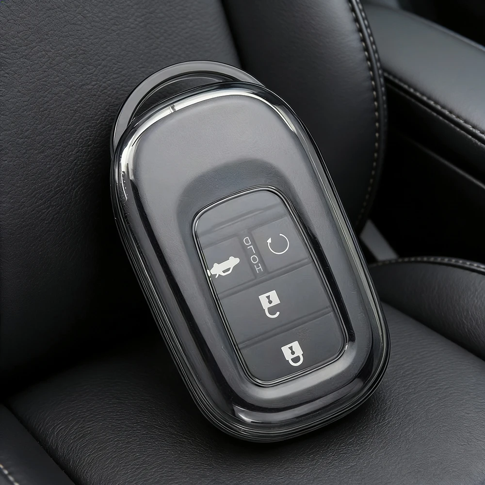 Shell Fob For Honda 2022 2023 2024 Accord Civic HR-V CR-V Pilot Sport SI EX EX-L TPU Car Key Case Cover Keychain Accessories