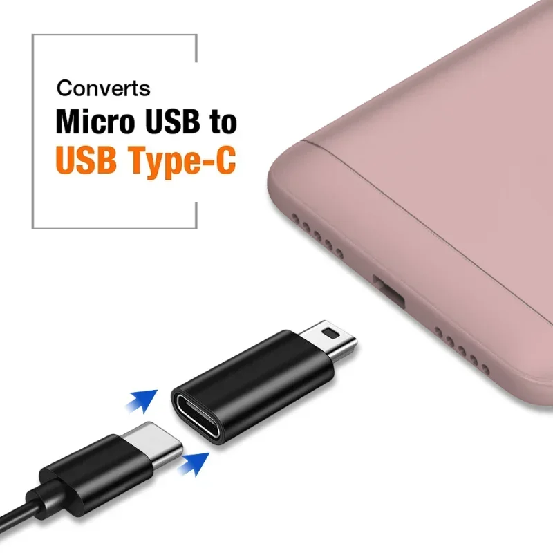 Adapter męski Mini USB na żeński typu C Złącze konwertera Mini USB do ładowania i synchronizacji danych do kamery Gopro Hero Odbiornik GPS