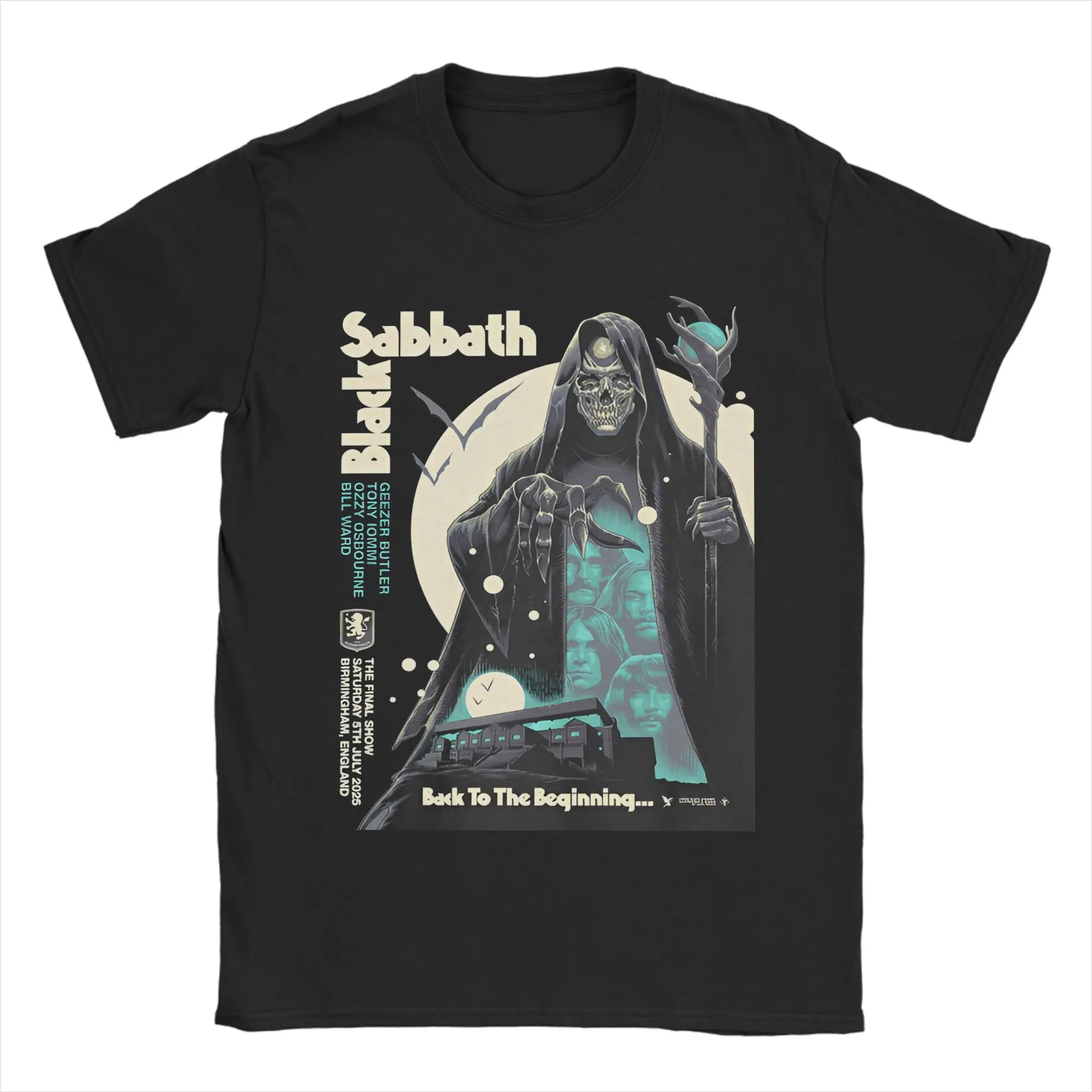 Camiseta de algodón puro Black Sabbath Aston Villa Back The Beginning para hombre, camiseta Popular con cuello redondo, ropa de talla grande, envío directo