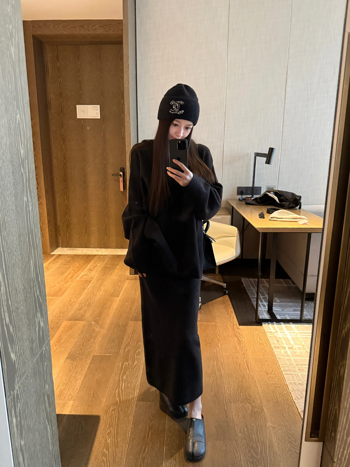 

Комплект из шерстяного худи и юбки Witchy Cool: Моющийся, с длинными рукавами, средней длины, повседневный, зимний, модный, для женщин