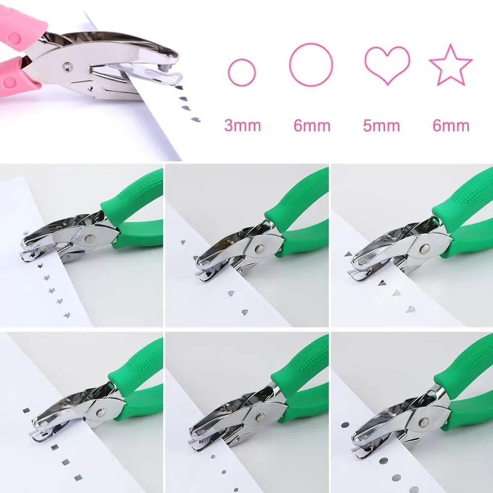 

Cute Single Hole DIY Heart/Round/Pentagram/Triangle/Square Hole Punch Paper Shaper Cutter Scrapbooking Punches Embossing Device