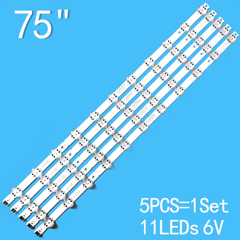 

5Pcs 6V 823Mm Led Backlight Strip Voor For 75Inch Csp SSC_Trident_75UK65 75UK6200PCB 75UK6190PUB 75UK6570PUD 75UM7570AUE 75