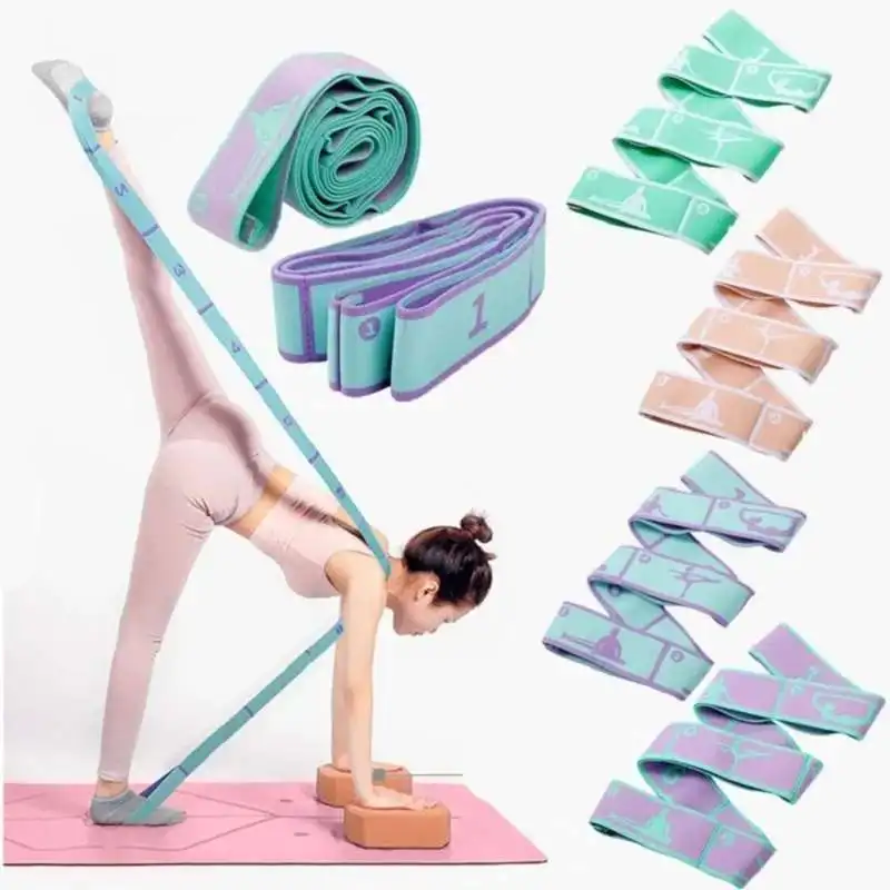 

Muscle Stretching Belt Elastic Resistance Bands Home Pilates Fitness Exercise Pull Strap Suitable for arm Leg Relaxing Training