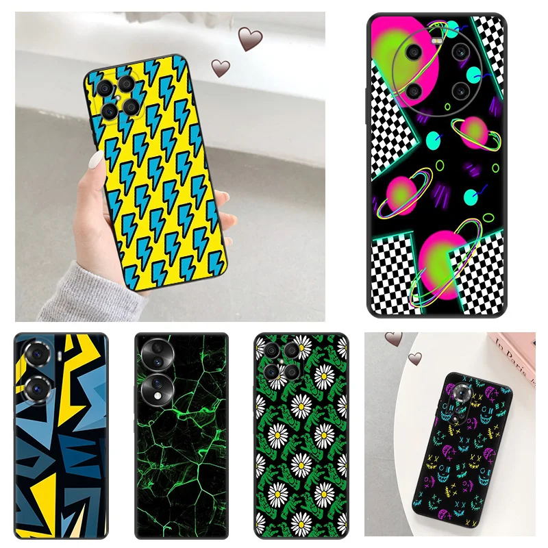 Soft Anti-Drop Phone Case For Honor X7b X6 70 90 X8 b X9A X9B Magic5 Pro Tornado Abstract Lightning Pixel 8A 7A 6A 6 7 8 Cover