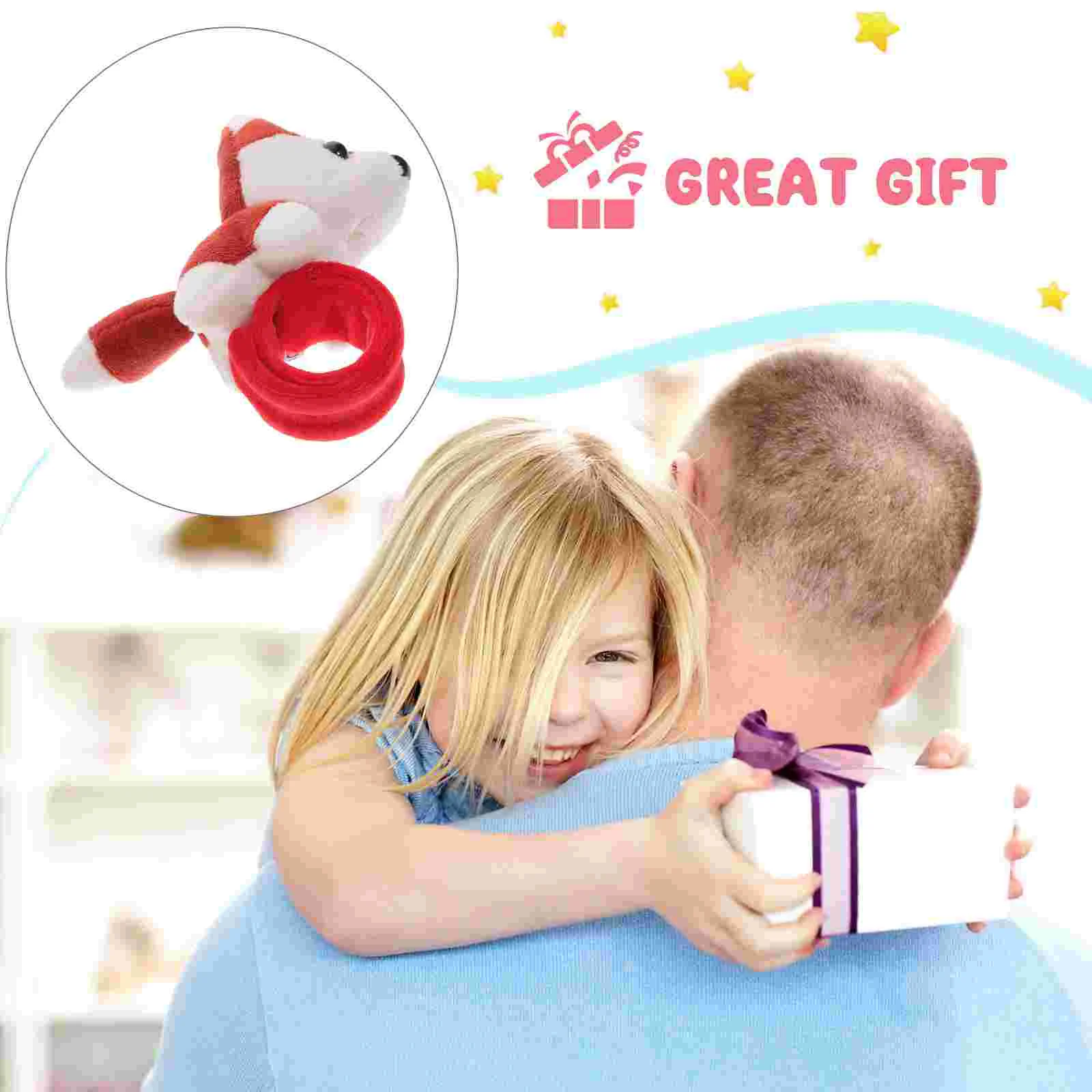 Pop Circle Bracelet Toys Slap Animals Children Plush Dog for Kids Bracelets Snap Wristband Party Stuffed